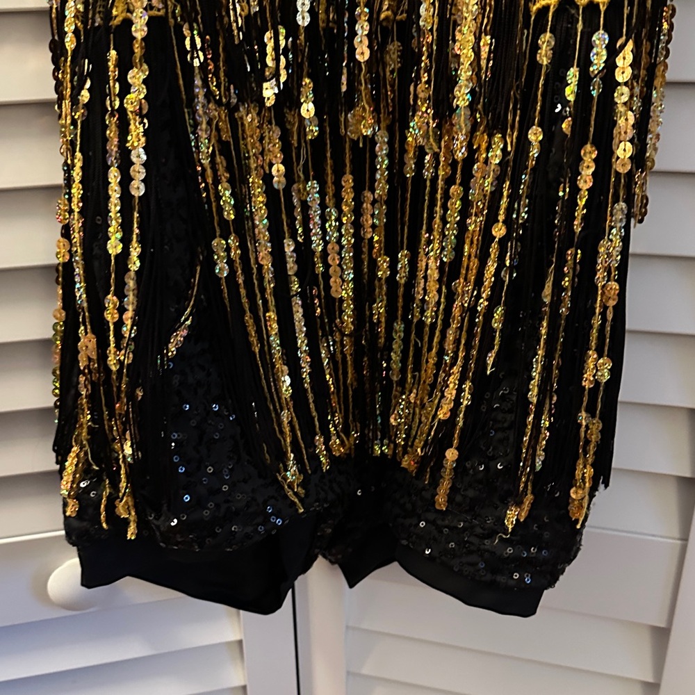 Weissman Black And Gold Sequin Dance Costume - image 3